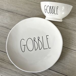 Rae Dunn Gobble plate and bowl